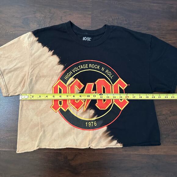 ACDC black & tan tye-die cropped t-shirt size M/L - Picture 7 of 7